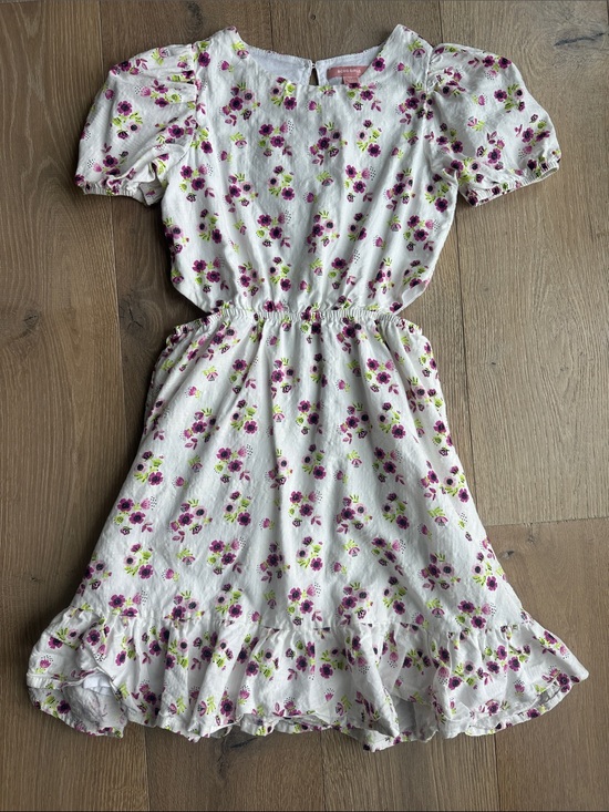 BCBGirls Other - BCBGirls White Dress with Purple Floral Print